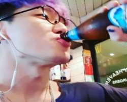 Bobby (Rapper) consuming alcohol